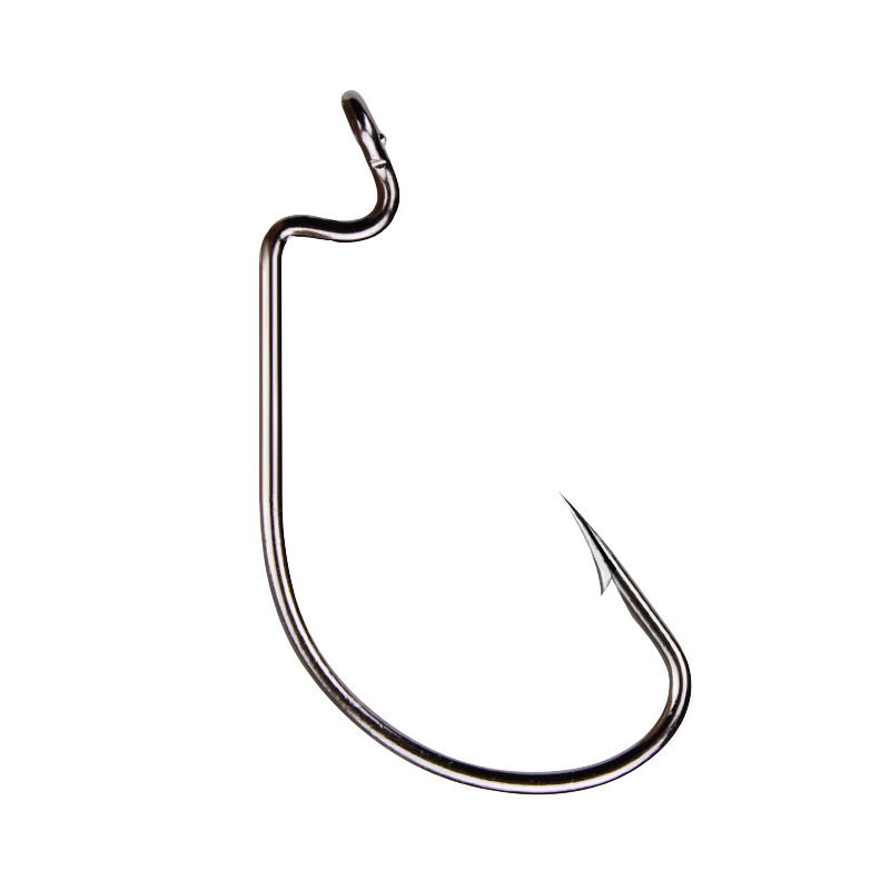 50pcs Wide Worm Hook Carbon St - огляд і ціна Fishing Hook Offset