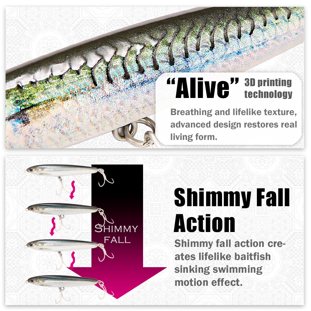 B&U Sinking Pencil Fishing Lur - огляд і ціна Fishing Hook Treble