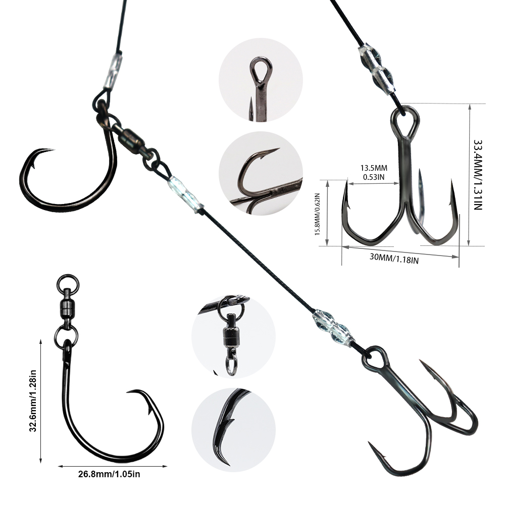 ZYZHE 1/3/5pcs Stinger Rigs Li - огляд і ціна Fishing Hook Circle