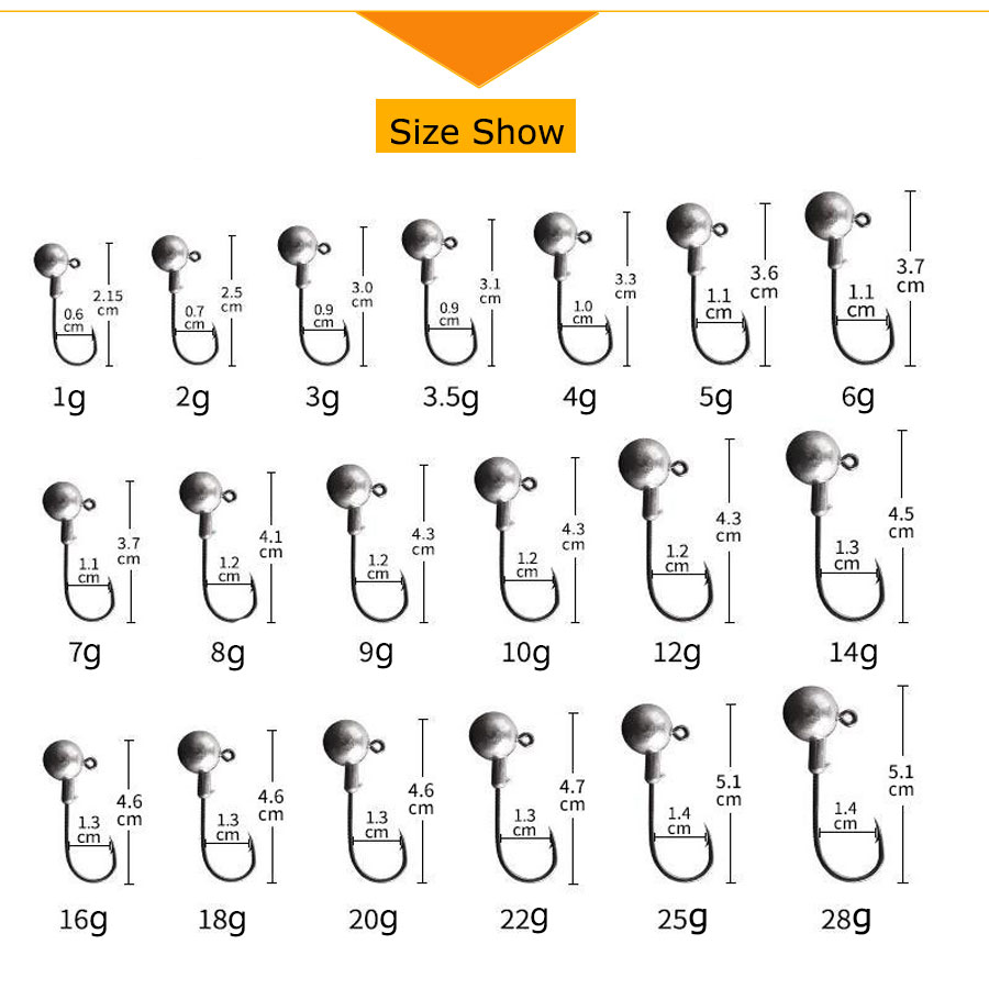 1g 2g 3g 4g 5g 10g 20g 22g 25g - огляд і ціна Fishing Hook Assortment