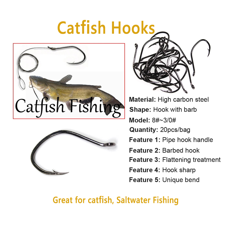 Wifreo 20pcs V Shape Catfish H - огляд і ціна Fishing Hook Offset