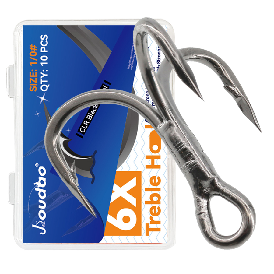 6X Fishing Treble Hooks Black  - огляд і ціна Fishing Hook Offset